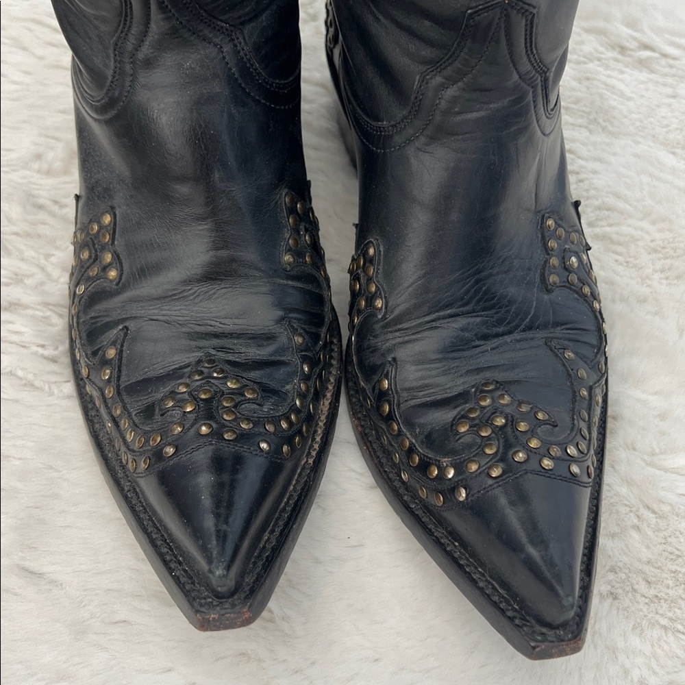 The Old Gringo Studded Black Leather Cowboy Boots, size 7.5 - Picture 3 of 16